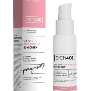 skin 401 sunblock pink tone up spf50 50ml | واقي شمس من سكن 401 معادل للون البشرة spf50